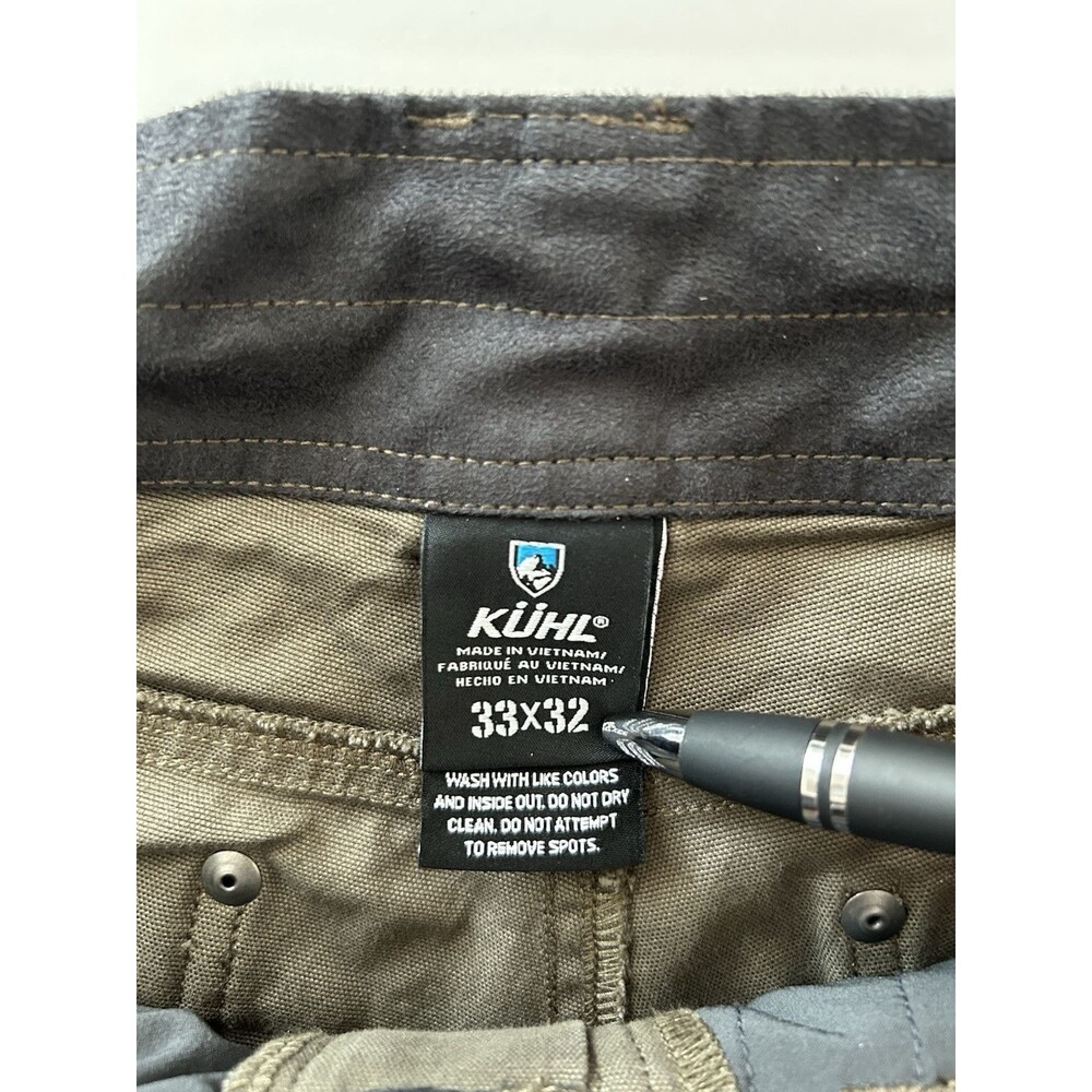 Kuhl Mens Kanvus Jean Pants Sz 33x31 Dark Khaki Stretch 5 Pocket Hiking Outdoor - Picture 5 of 13